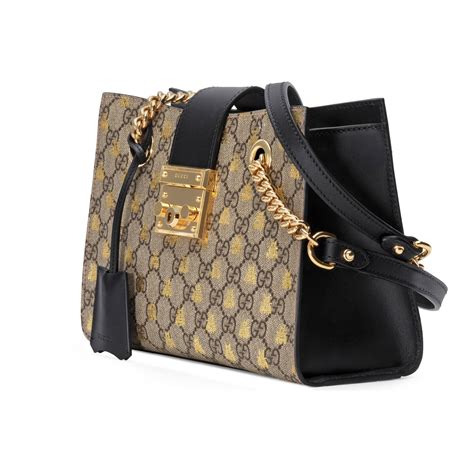 gucci small padlock bees bag|gucci padlock small shoulder bag.